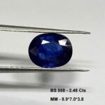 2.48 Cts Oval Cut Natural Blue Sapphire Gemstone 8.9*7 MM BS558