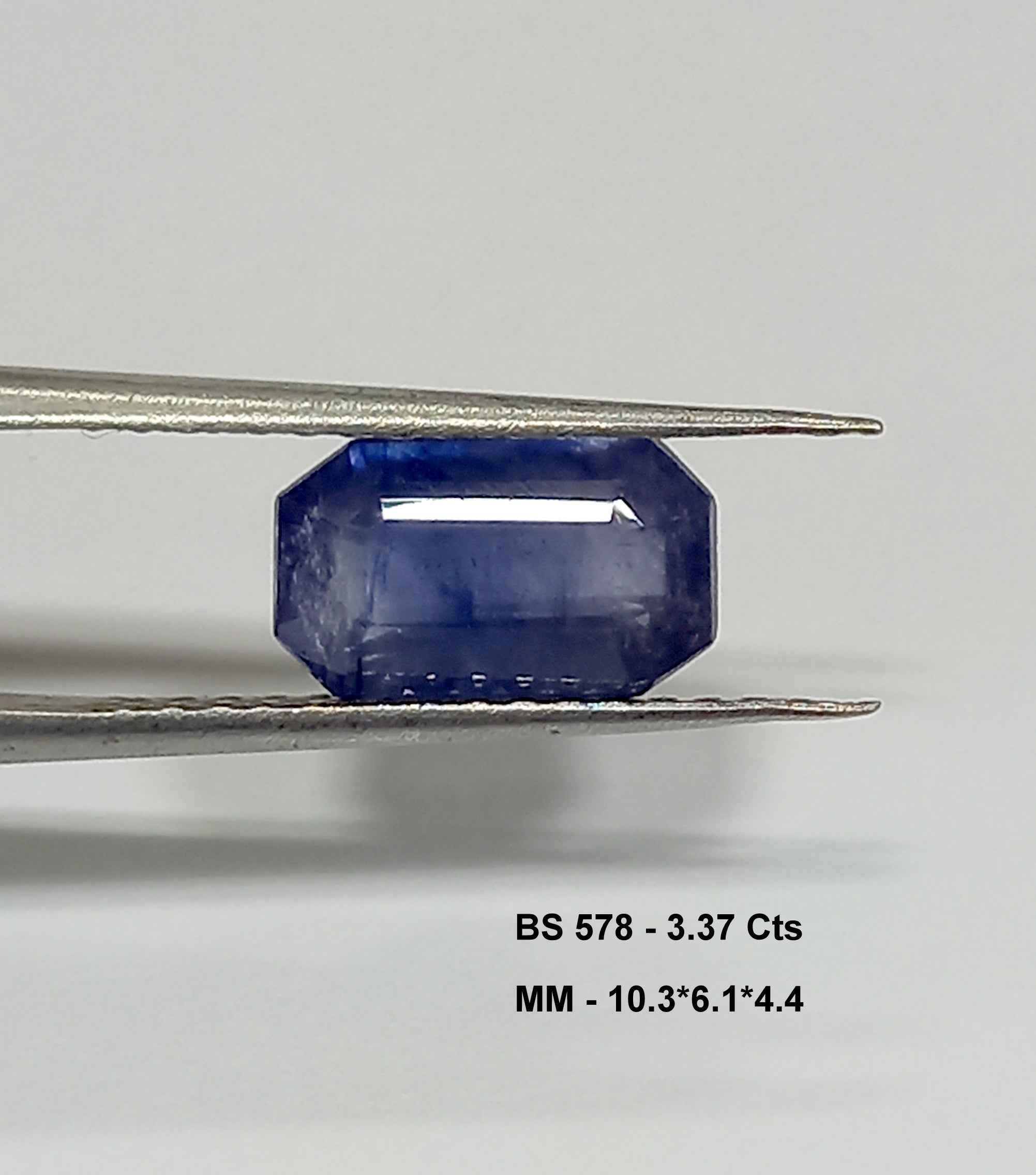 3.37 Cts Natural Blue Sapphire Gemstone Octagon Cut 10.3*6.1 MM BS578