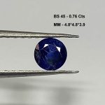 0.76 Cts Round Cut Natural Kashmir Blue Sapphire Gemstone 4.8*4.8 MM BS45
