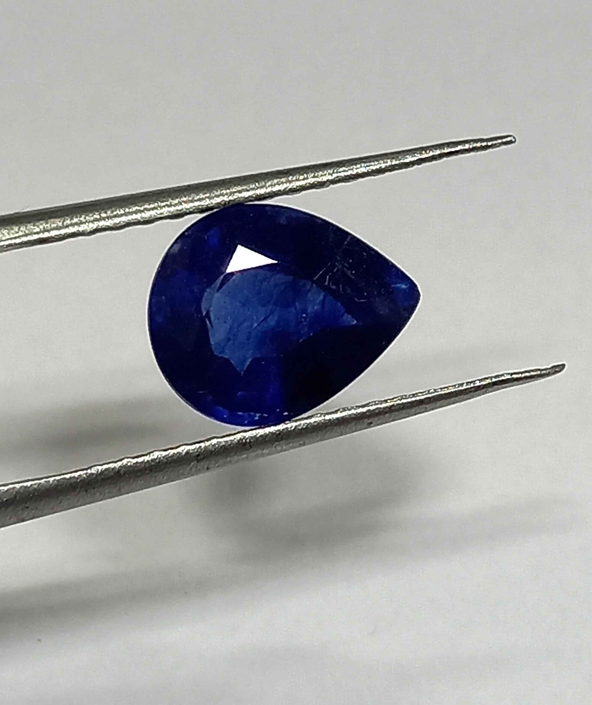 3.36 Cts Pear Cut Natural Blue Sapphire Gemstone 9.6*7.8 MM BS572