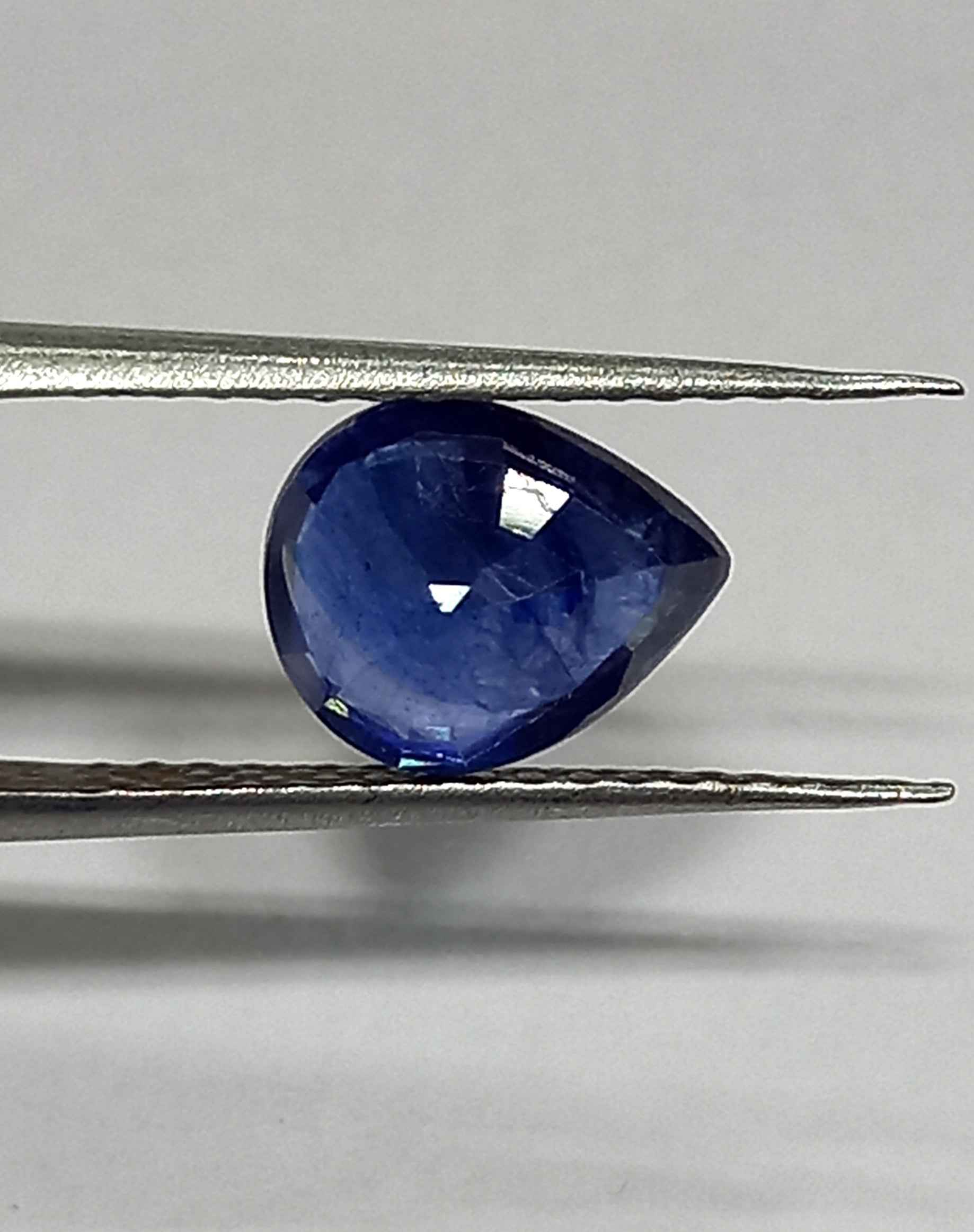 3.36 Cts Pear Cut Natural Blue Sapphire Gemstone 9.6*7.8 MM BS572