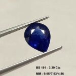 3.39 Cts Natural Pear Cut Blue Sapphire Gemstone 9.95*7.93 MM BS191