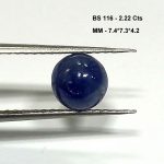 2.22 Cts Burma Blue Sapphire Cabochon Gemstone Round 7.4*7.3 MM BS116