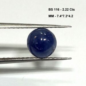2.22 Cts Burma Blue Sapphire Cabochon Gemstone Round 7.4*7.3 MM BS116