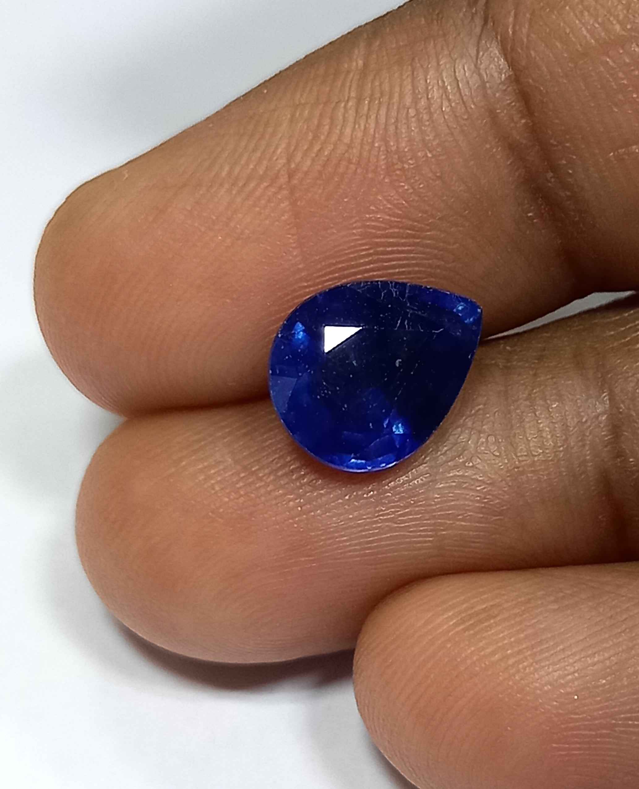 3.36 Cts Pear Cut Natural Blue Sapphire Gemstone 9.6*7.8 MM BS572
