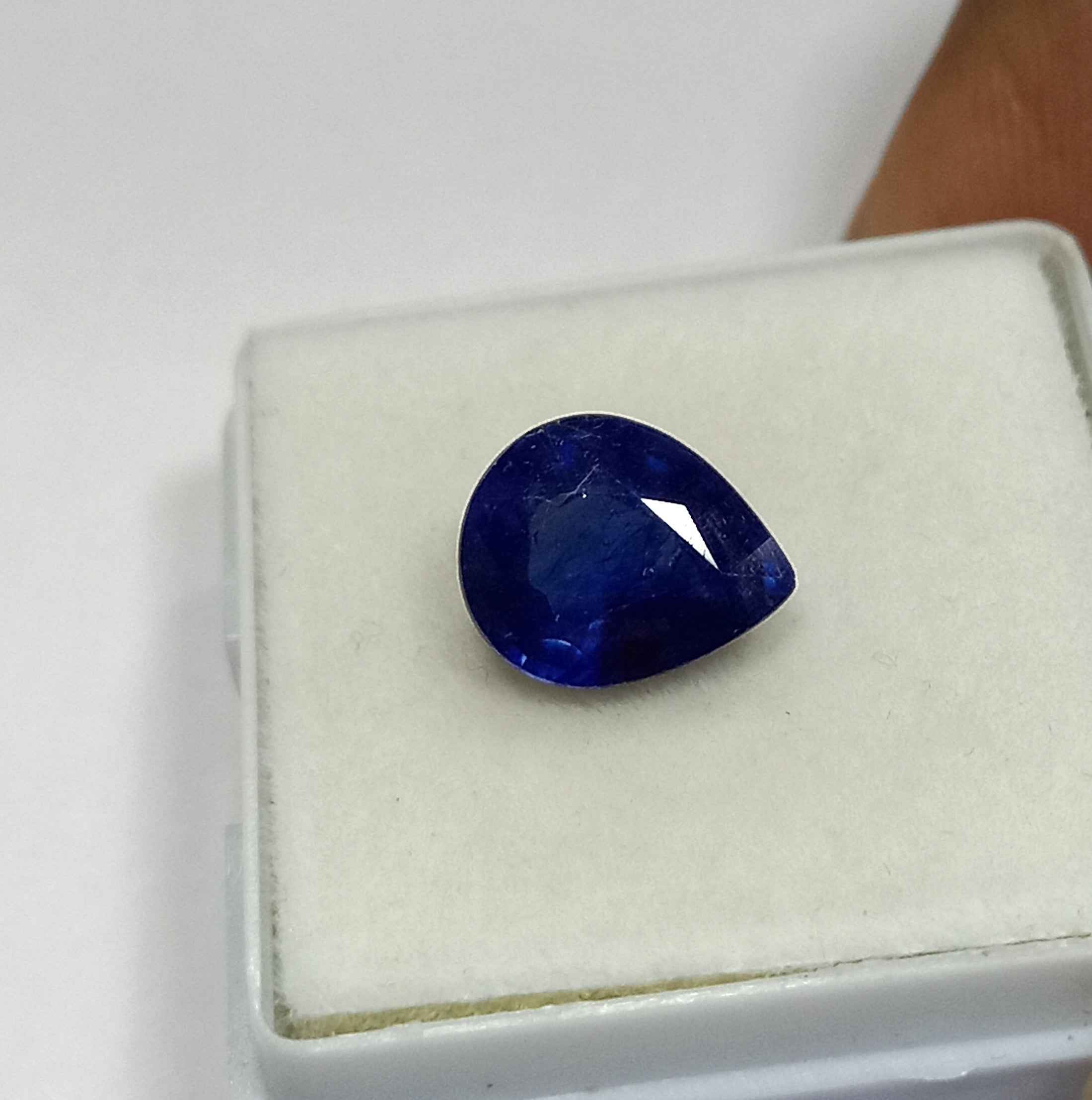 3.36 Cts Pear Cut Natural Blue Sapphire Gemstone 9.6*7.8 MM BS572
