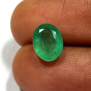 1.25 Cts Oval Cut Natural Zambian Emerald Gemstone 7.9*6 MM EM505
