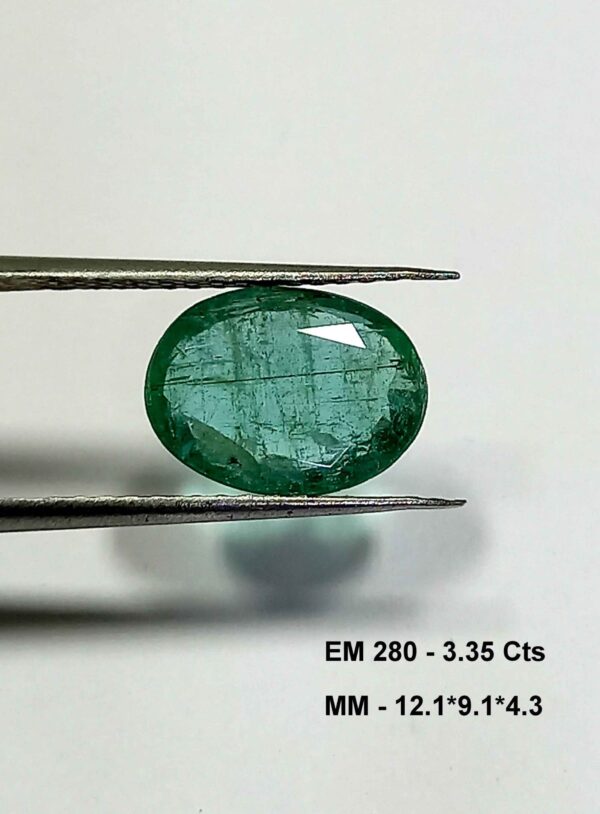 3.35 Cts Oval Cut Natural Zambian Emerald Gemstone 12.1*9.1 MM EM280