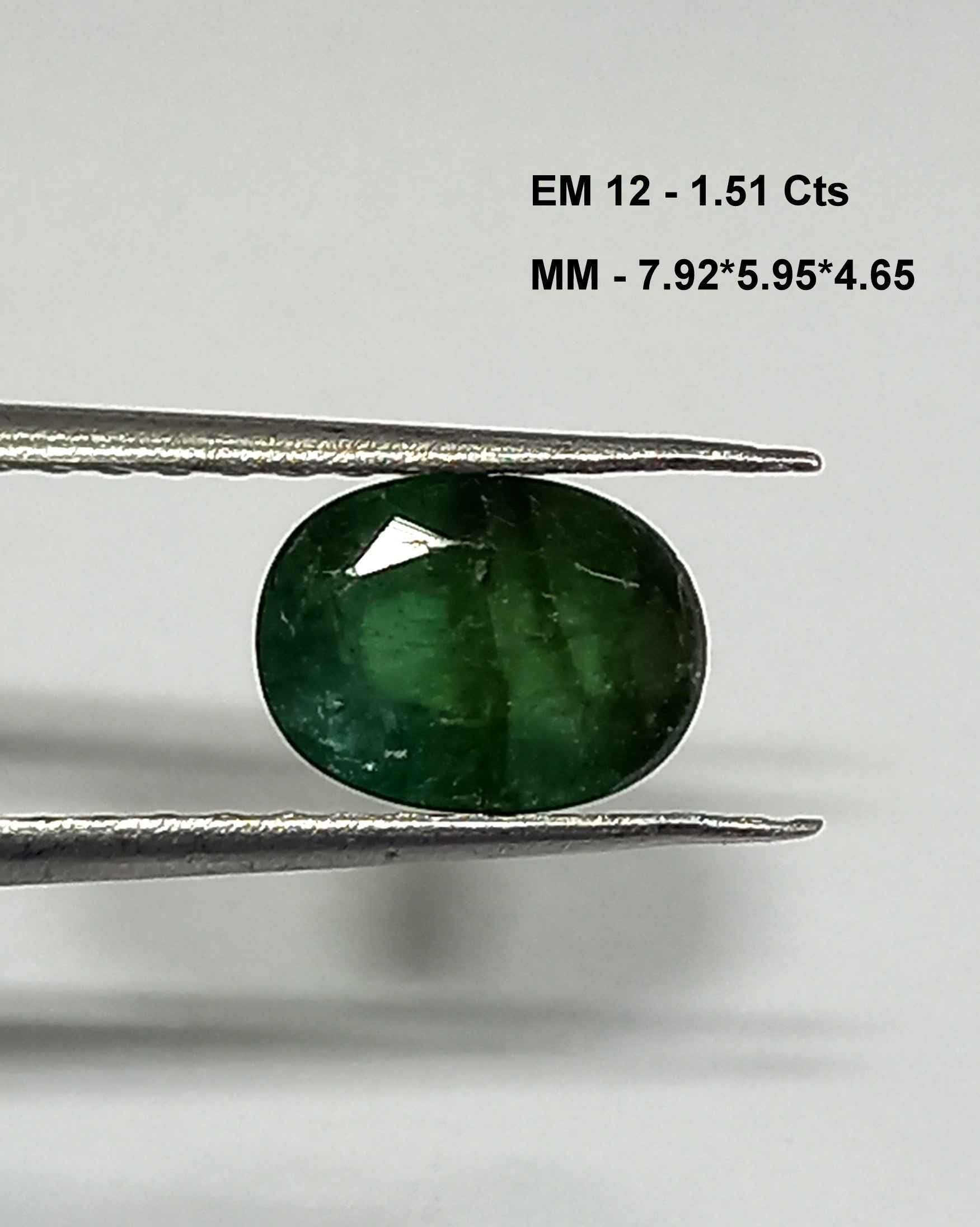 NATURALEMERALDGEMSTONE1_12c9a4a0-cb01-4b03-97ad-b728b0968a2b 1.51 Cts Natural Zambian Emerald Gemstone Oval Cut 7.92*5.95 MM EM12