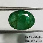 3.34 Cts Natural Zambian Emerald Gemstone Oval Cut 10.7*8.2 MM EM510