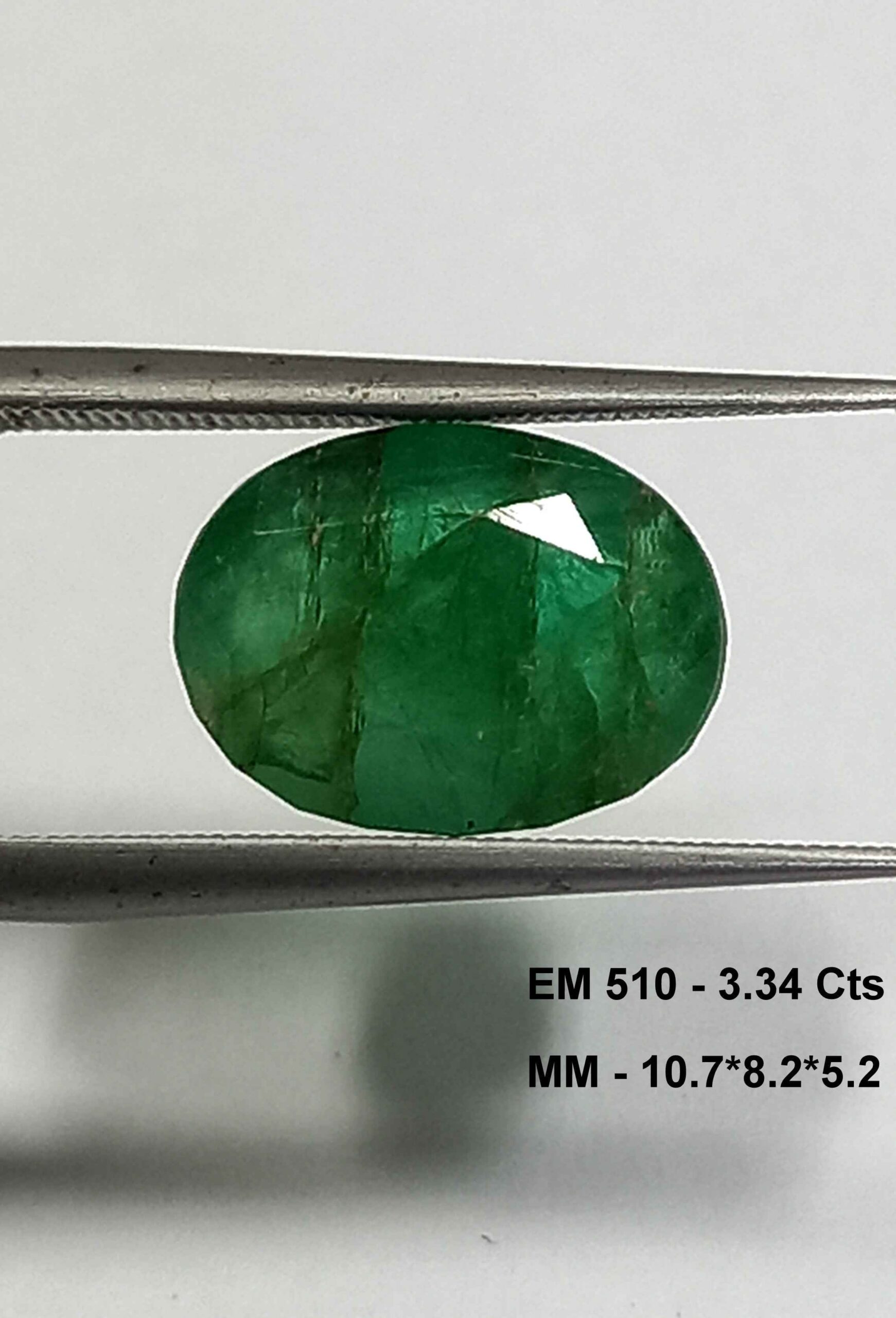 3.34 Cts Natural Zambian Emerald Gemstone Oval Cut 10.7*8.2 MM EM510