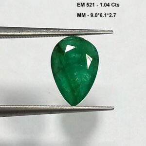 1.04 Cts Natural Zambian Emerald Gemstone Pear Cut 9.0*6.1 MM EM521