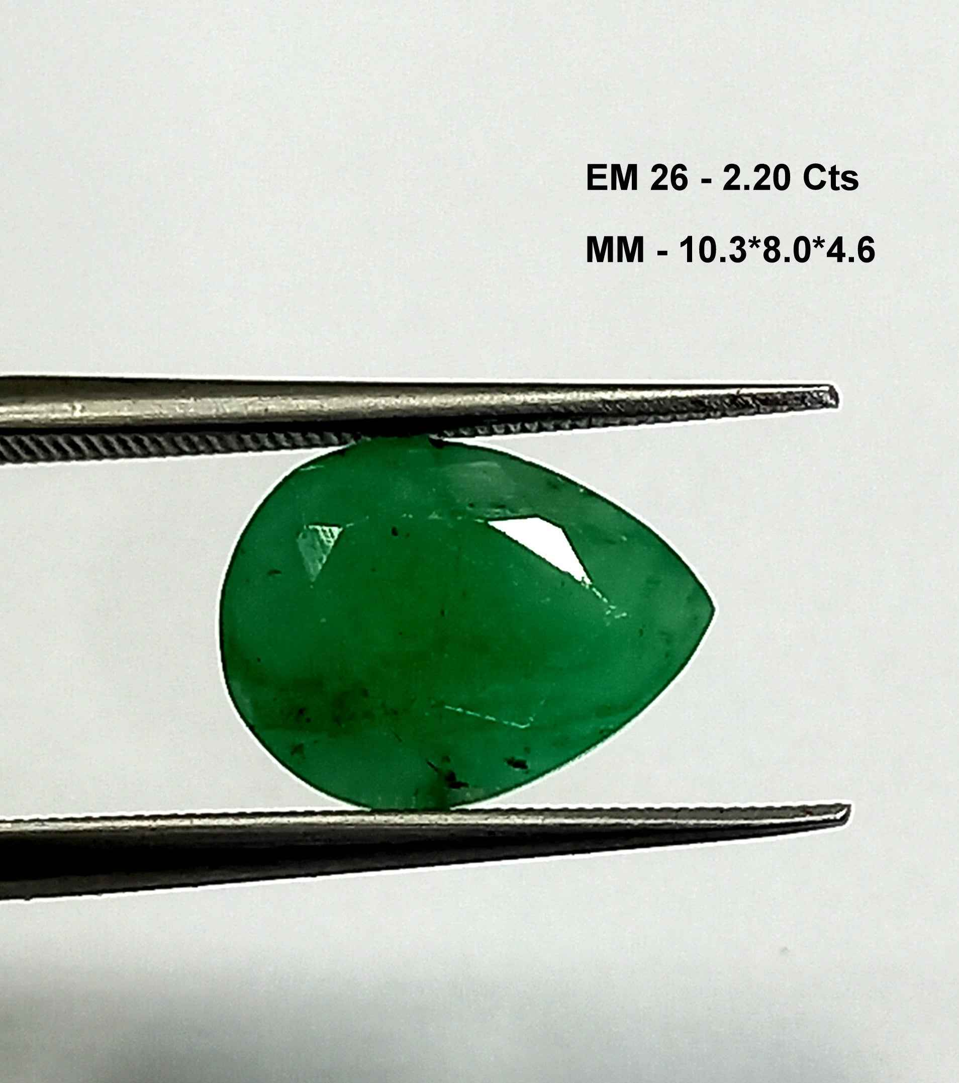 2.20 Cts Zambian Natural Emerald Gemstone Pear Cut 10.3*8 MM EM26