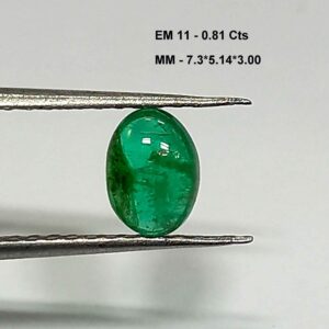 0.81 Cts Natural Zambian Emerald Gemstone Oval Cabochon 7.03*5.14 MM EM11