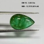 3.65 Cts Pear Cabochon Zambian Natural Emerald Gemstone 13.76*8.56 MM EM16