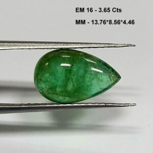 3.65 Cts Pear Cabochon Zambian Natural Emerald Gemstone 13.76*8.56 MM EM16
