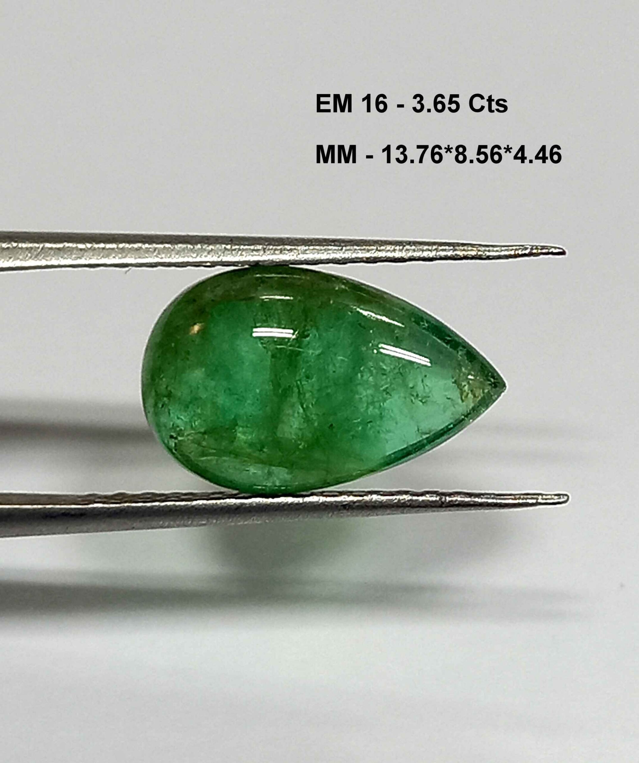 NATURALEMERALDGEMSTONE1_eb8d9434-a430-4391-9b65-a49823d4f0e4 3.65 Cts Pear Cabochon Zambian Natural Emerald Gemstone 13.76*8.56 MM EM16