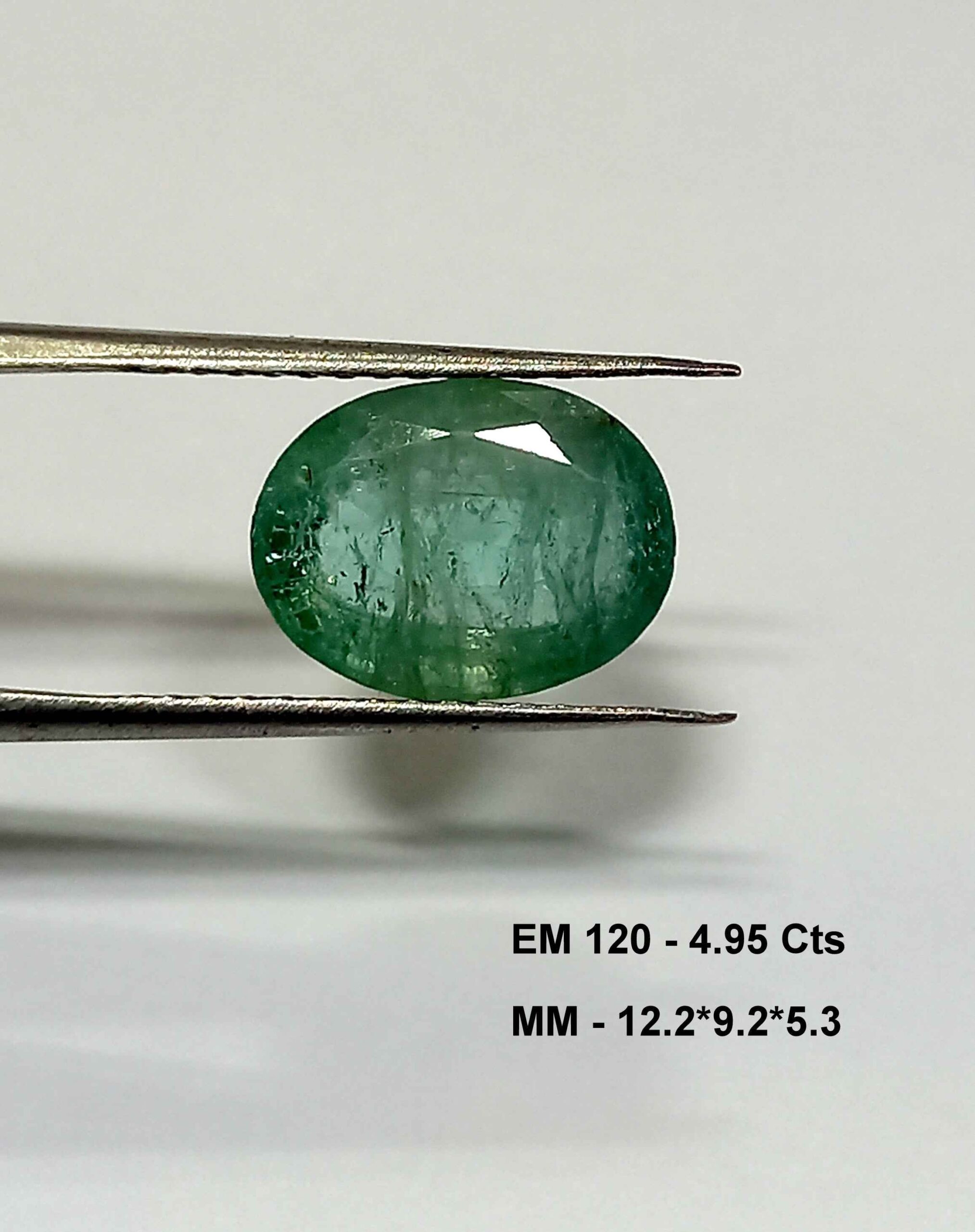 4.95 Cts Oval Cut Natural Zambian Emerald Gemstone 12.2*9.2 MM EM120
