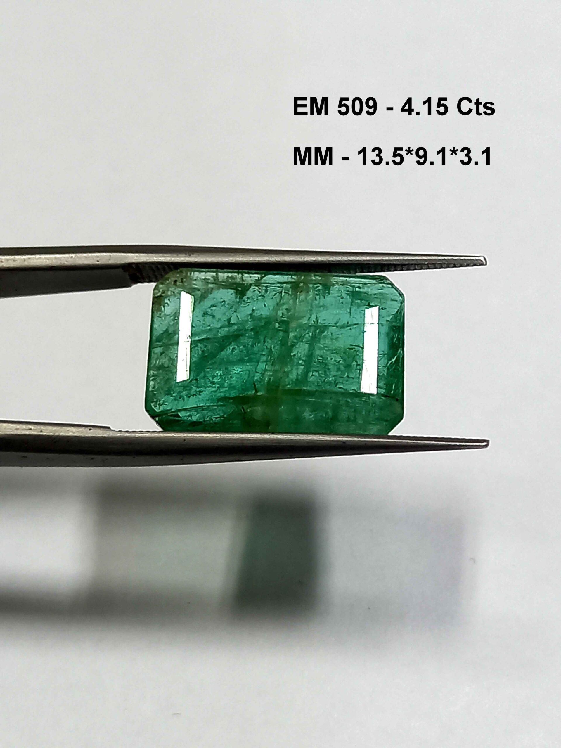 4.15 Cts Emerald Natural Zambian Gemstone Emerald Cut 13.5*9.1 MM EM509