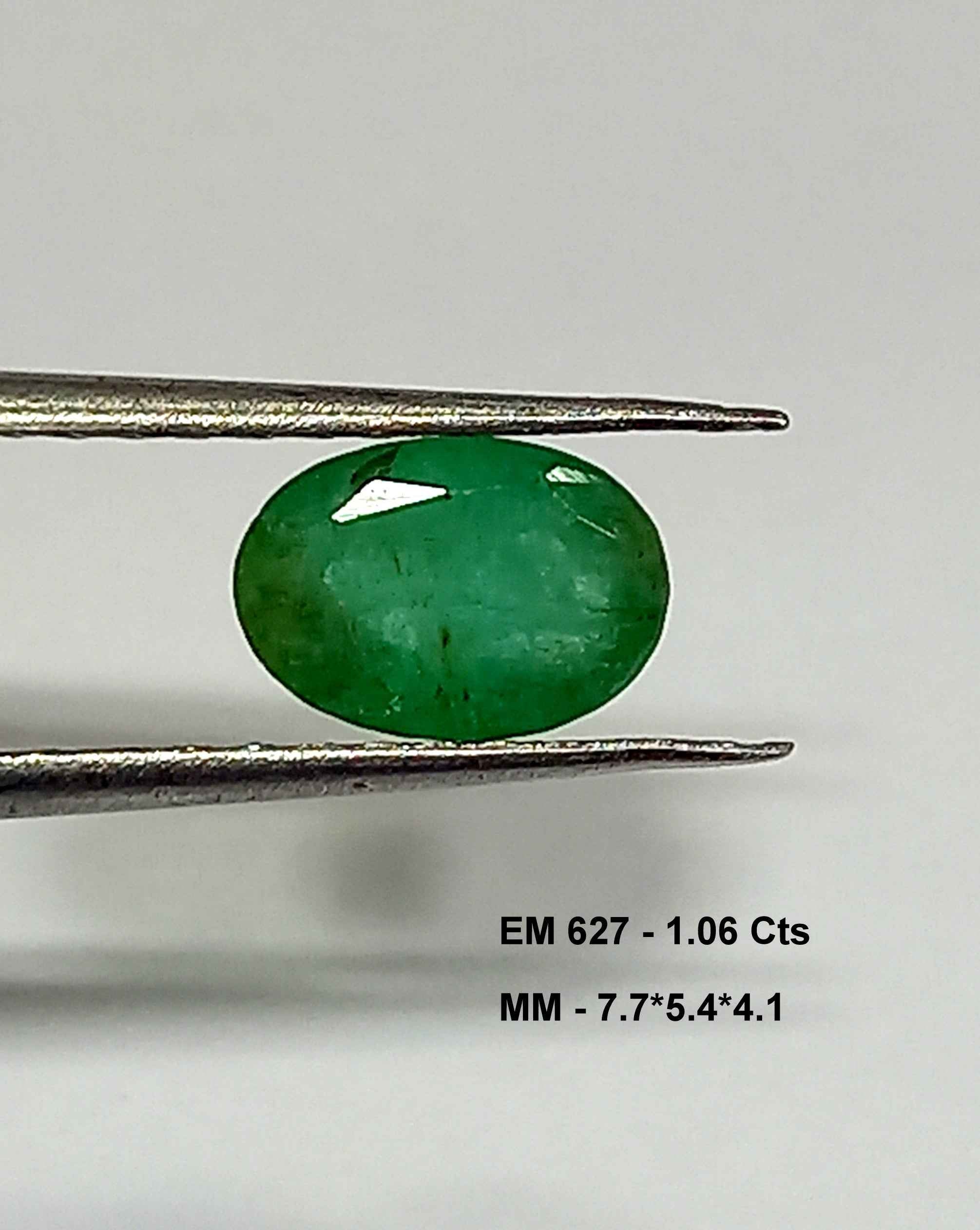 1.06 Cts Oval Cut Natural Zambian Emerald Gemstone 7.7*5.4 MM EM627