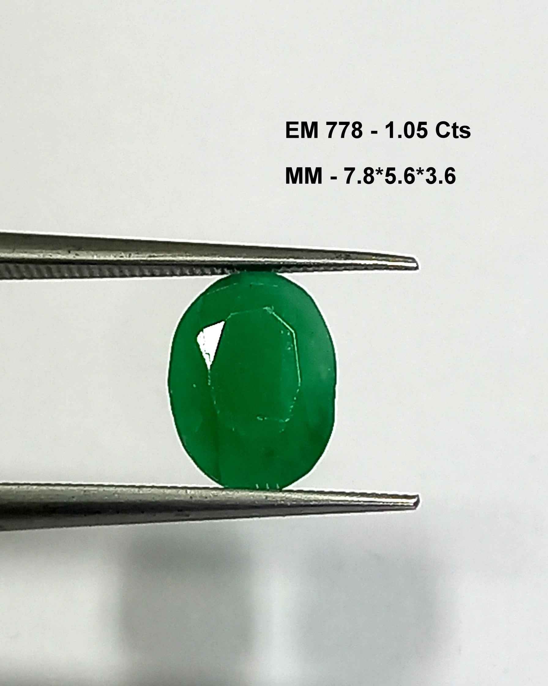 1.05 Cts Natural Zambian Emerald Gemstone Oval Cut 7.8*5.6 MM EM778
