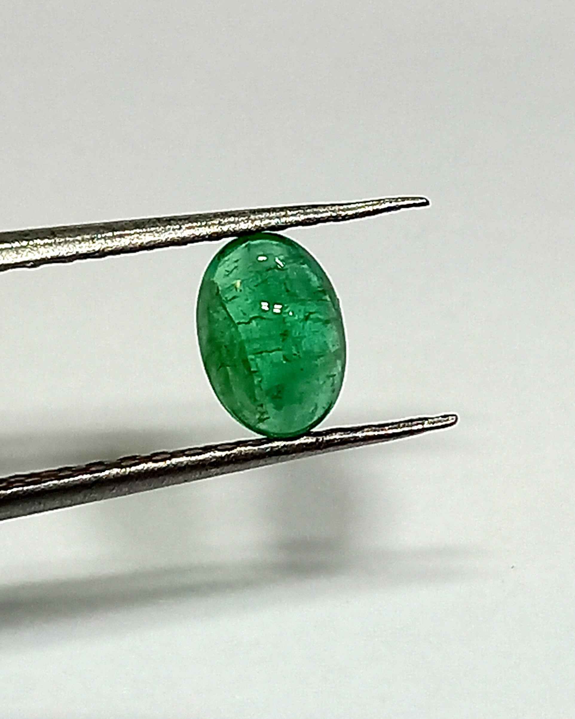0.72 Cts Natural Zambian Emerald Gemstone Oval Cabochon 6.88*4.85 MM EM10
