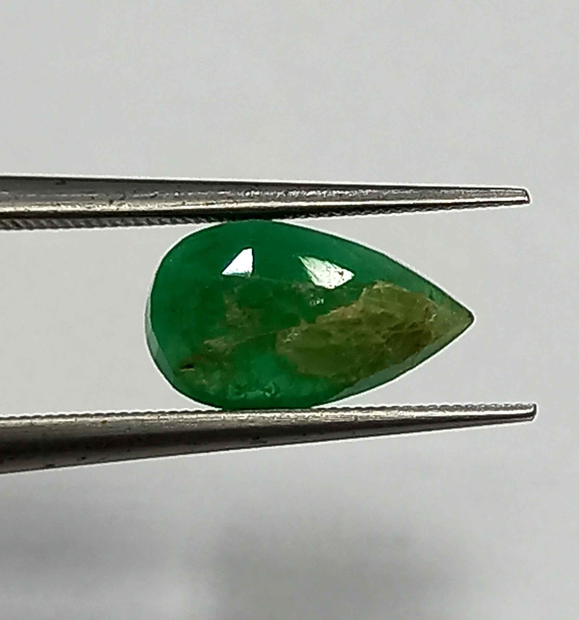 1.14 Cts Natural Zambian Emerald Gemstone Pear Cut 9.4*5.5 MM EM515