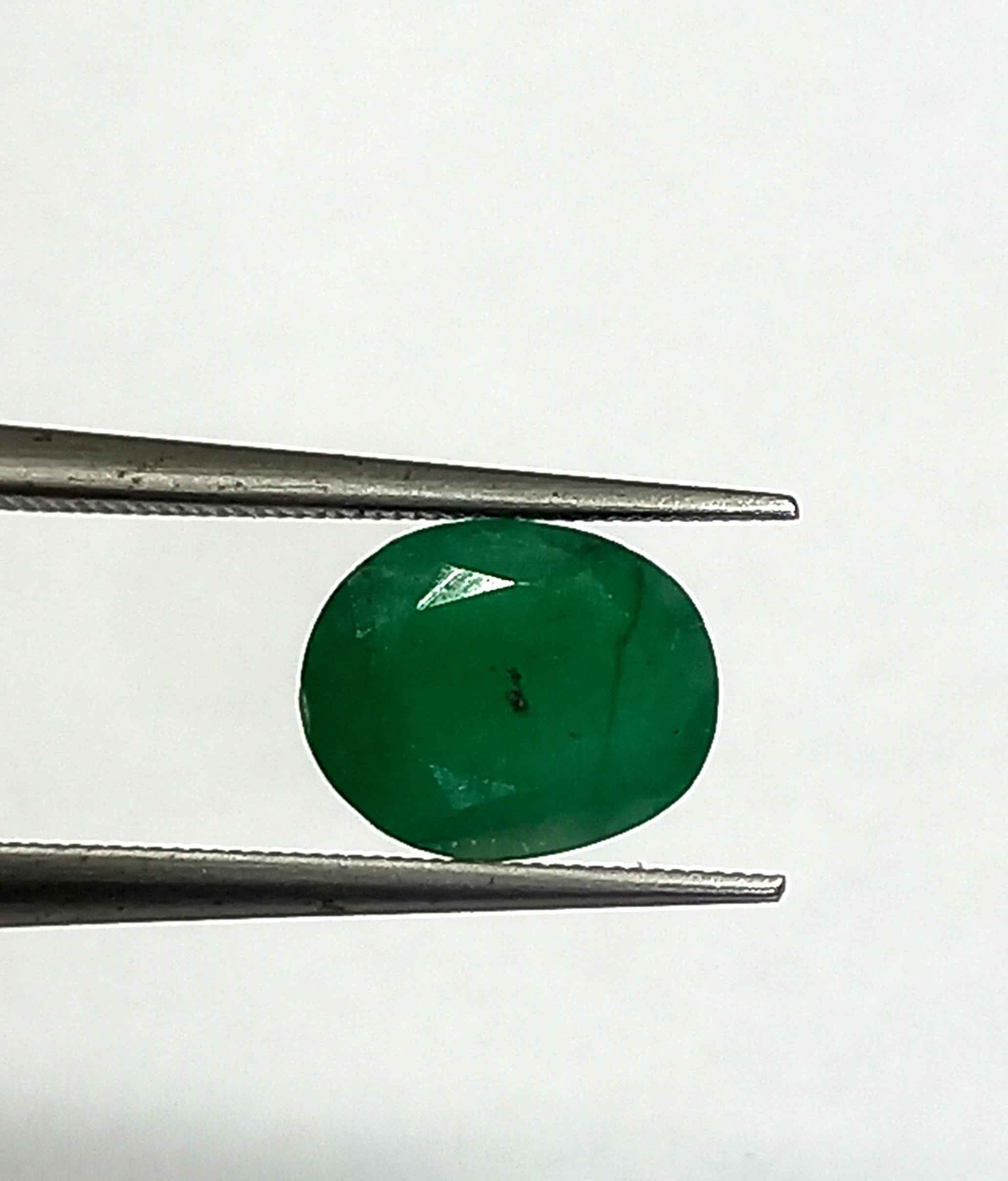 1.19 Cts Zambian Emerald Natural Gemstone Oval Cut 7.3*5.9 MM EM504