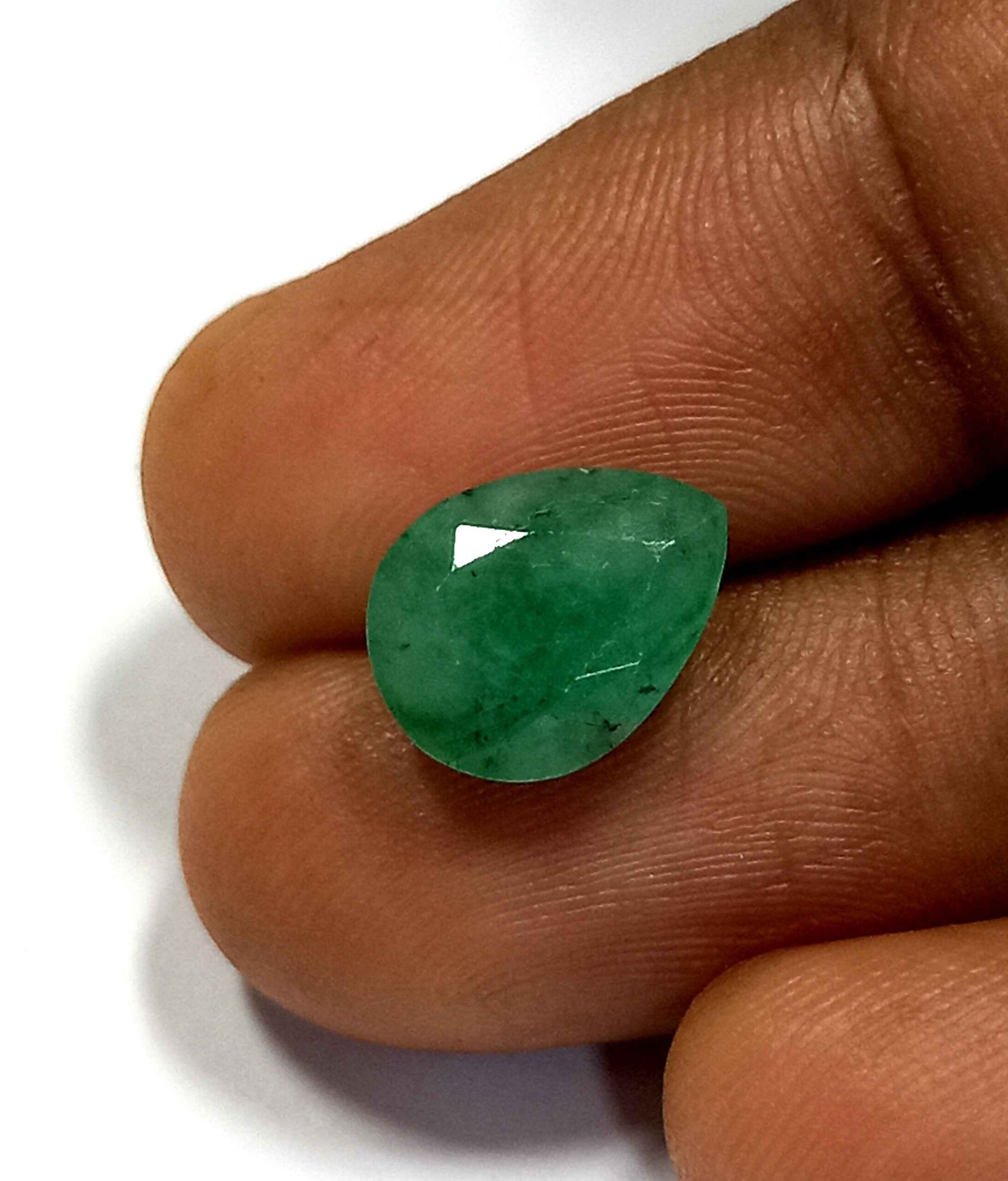 2.20 Cts Zambian Natural Emerald Gemstone Pear Cut 10.3*8 MM EM26