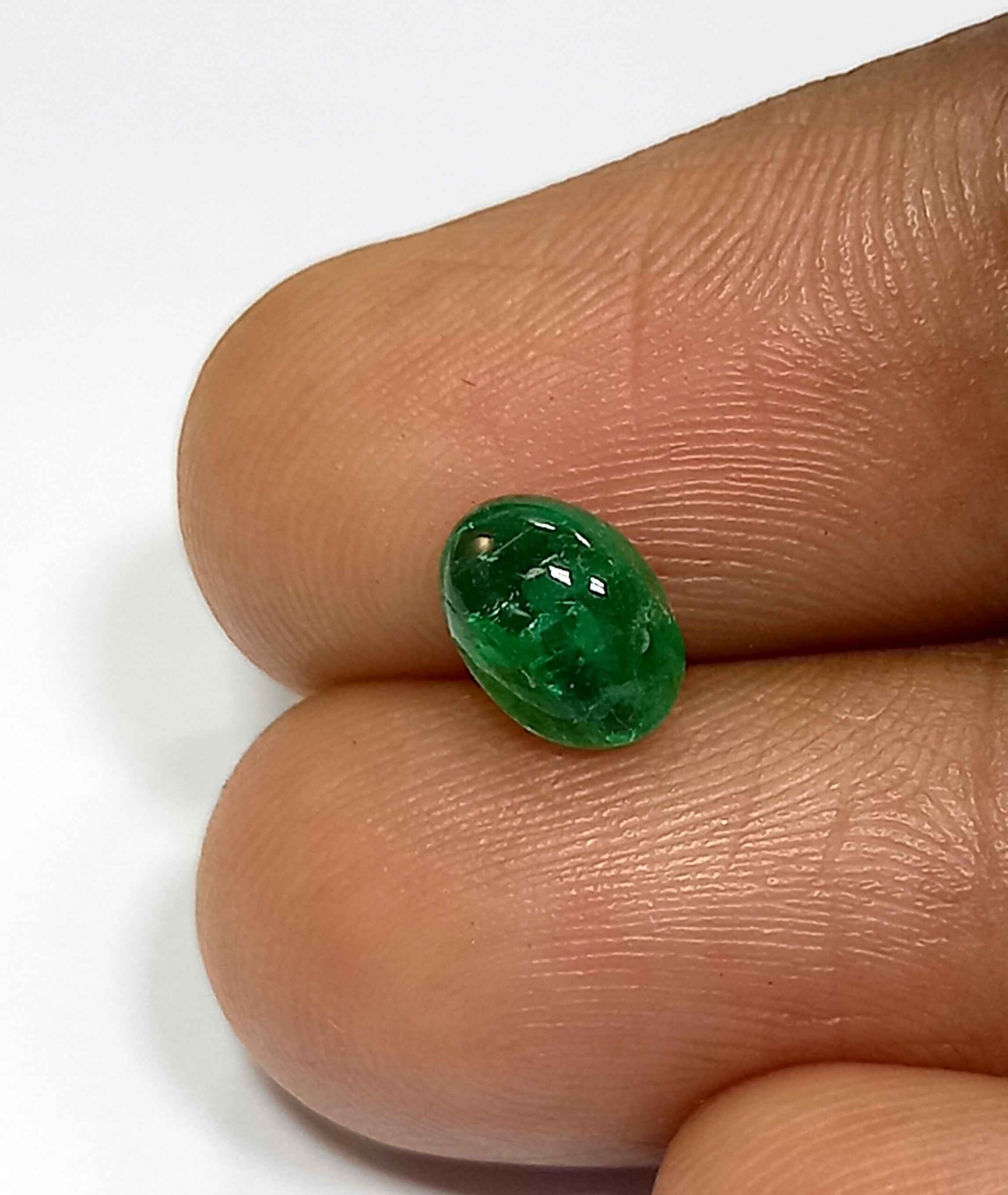 NATURALEMERALDGEMSTONE6_63753c9c-5895-4310-8048-c99d1535f6be 0.81 Cts Natural Zambian Emerald Gemstone Oval Cabochon 7.03*5.14 MM EM11