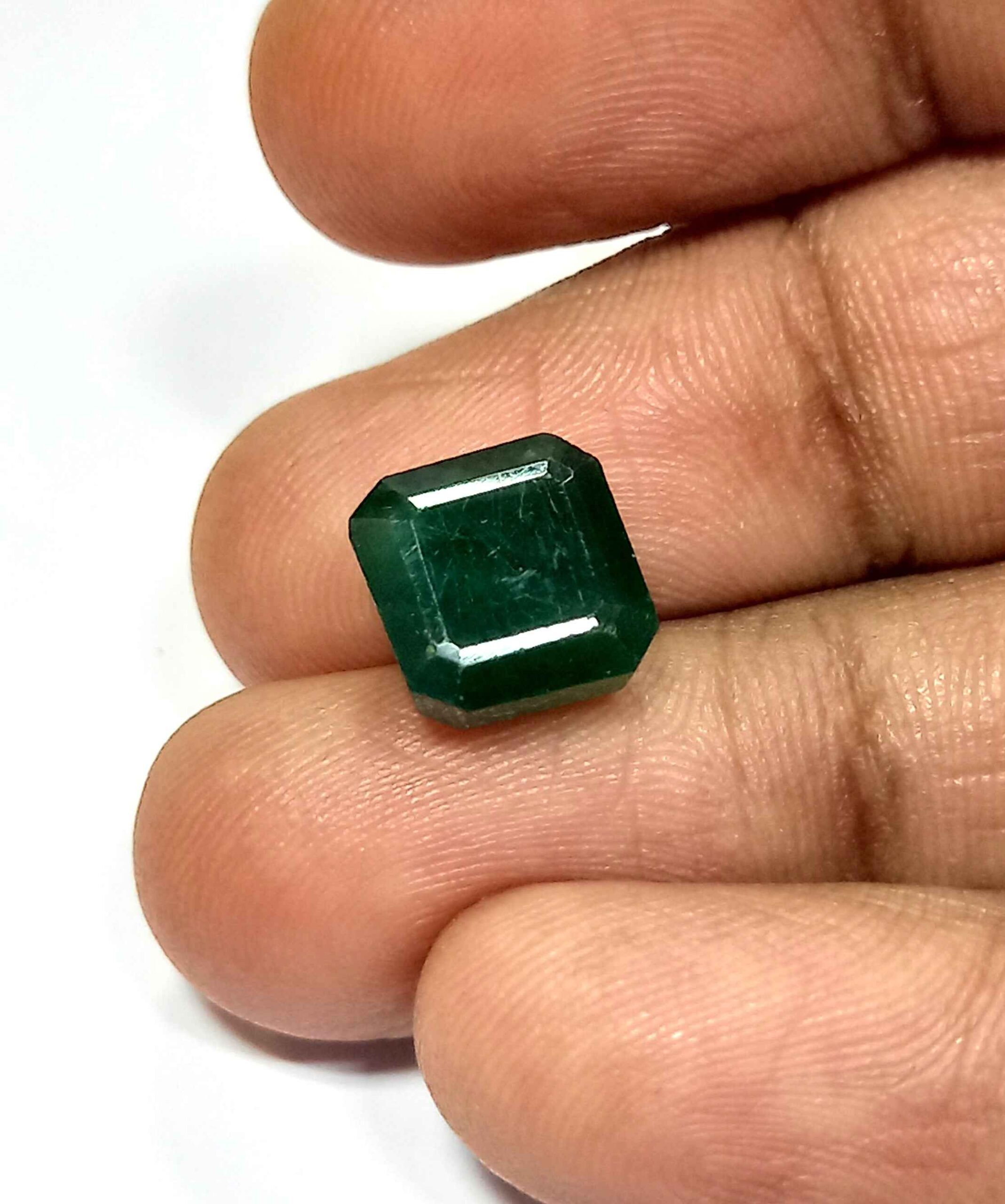 NATURALEMERALDGEMSTONE6_ea821543-de6a-496d-ae1e-70580fa0eb9e 3.70 Cts Natural Zambian Emerald Gemstone Square Cut 8.7*8.4 MM EM380