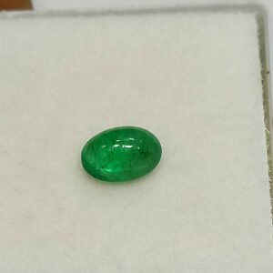 0.72 Cts Natural Zambian Emerald Gemstone Oval Cabochon 6.88*4.85 MM EM10
