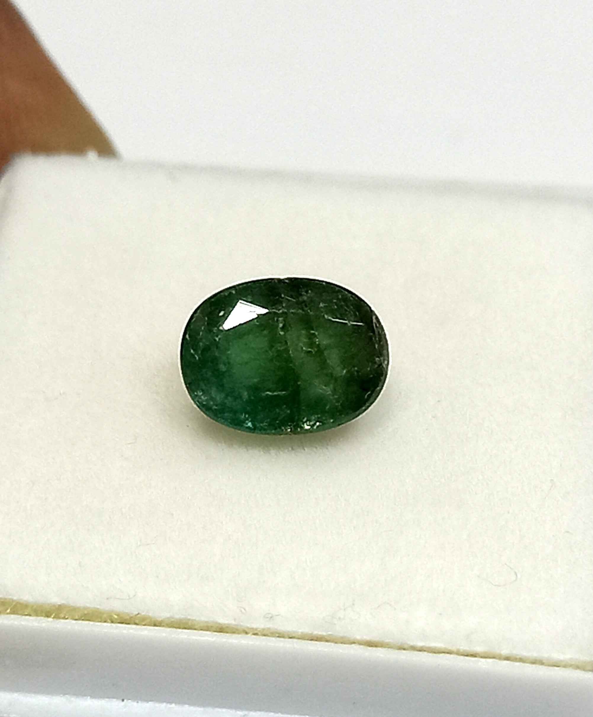 NATURALEMERALDGEMSTONE7_49dcf2fb-9e22-452b-8371-e22d44d83eb4 1.51 Cts Natural Zambian Emerald Gemstone Oval Cut 7.92*5.95 MM EM12