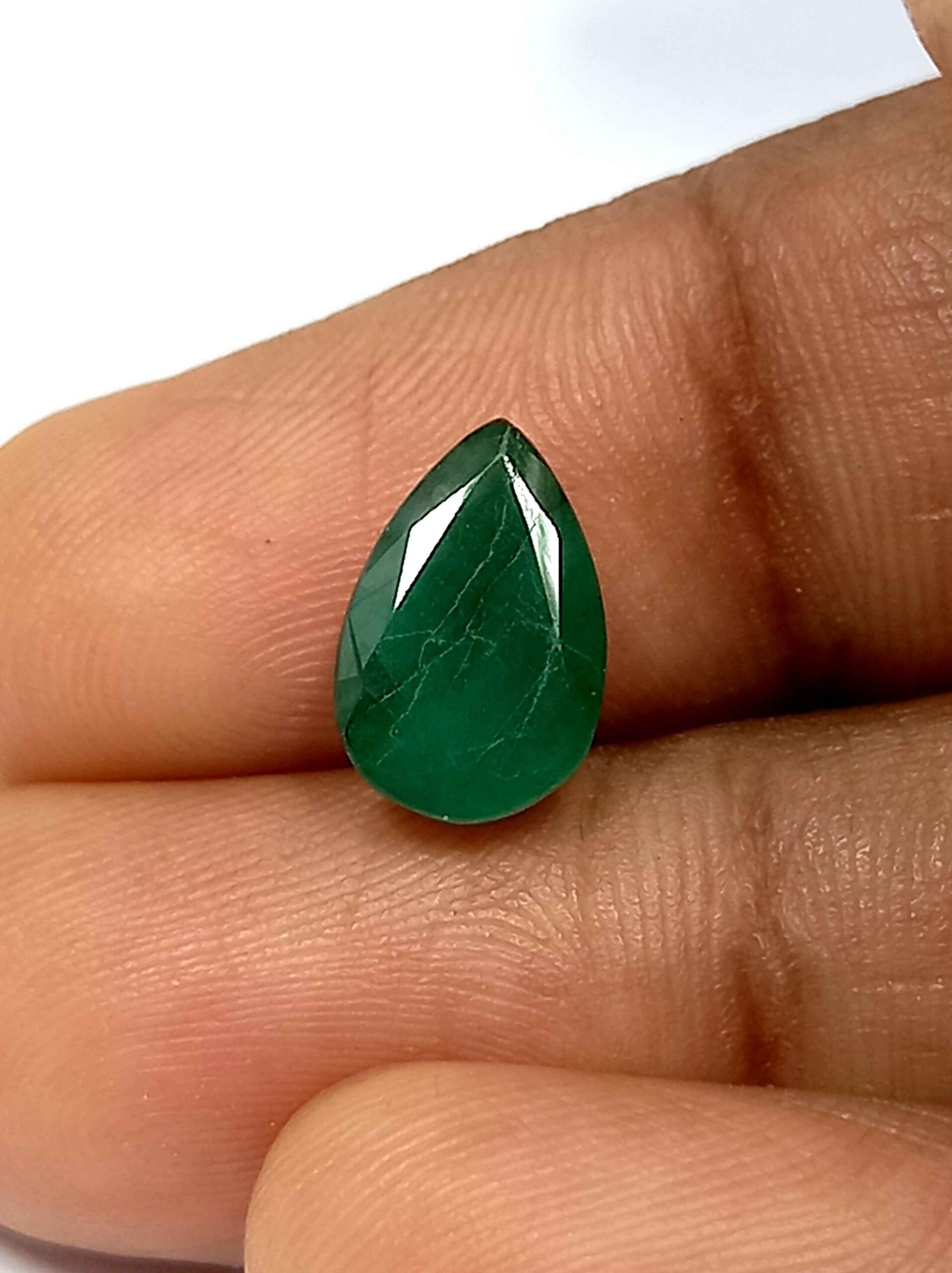 NATURALEMERALDGEMSTONE8_c852d675-e8d0-49a3-9a6f-c183ca7350c9 2.14 Cts Zambian Emerald Natural Gemstone Pear Cut 10.4*6.8 MM EM522