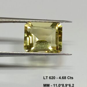 4.68 Cts Natural Brazil Lemon Topaz Emerald Cut 11*8.9 MM LT620