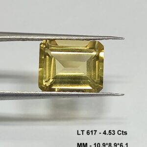 4.53 Cts Natural Brazil Lemon Topaz Emerald Cut 10.9*8.9 MM LT617