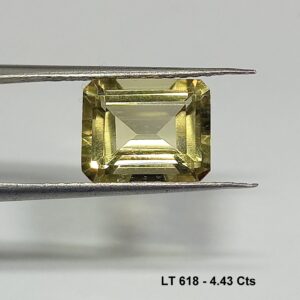4.43 Cts Brazil Lemon Topaz Emerald Cut 10.9*8.9 MM LT618 Gemstone