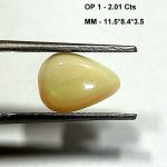 2.01 Cts Natural Australian Opal Gemstone Pear Cabochon White Multicolor 11.5*8.4 MM OP1