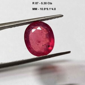 5.30 Cts Natural Pink Ruby Gemstone Oval Cut 10.9*9.1 MM R87