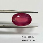 3.85 Cts Red Ruby Natural Srilankan Gemstone Oval Cut 11.1*7.1 MM R220