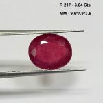 3.04 Cts Natural Srilankan Red Ruby Gemstone Oval Cut 9.6*7.9 MM R217