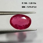 1.28 Cts Natural Burma Red Ruby Gemstone Oval Cut 7.8*5.5 MM R196