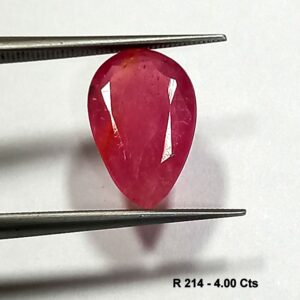 4.00 Cts Natural Srilankan Red Ruby Gemstone Pear Cut 12.3*7.6 MM R214