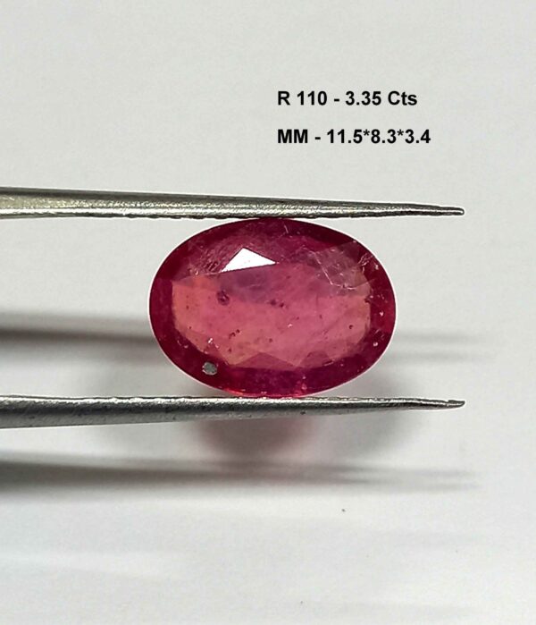 3.35 Cts Natural Pink Ruby Gemstone Oval Cut 11.5*8.3 MM R110