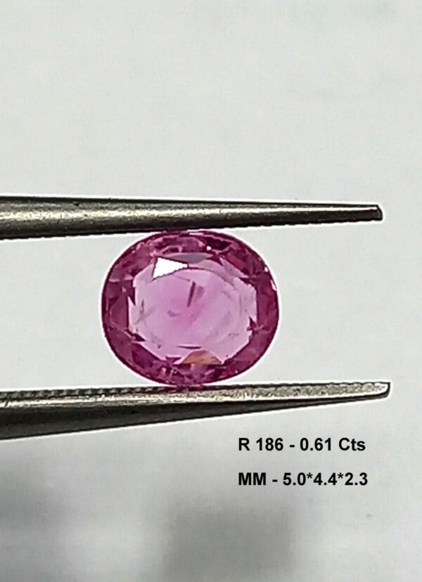 0.61 Cts Natural Burma Pink Ruby Gemstone Oval Cut 5.0*4.4 MM R186