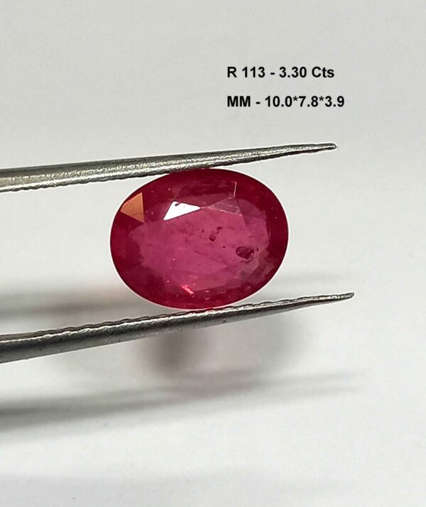 3.30 Cts Natural Pink Ruby Gemstone Oval Cut 10*7.8 MM R113