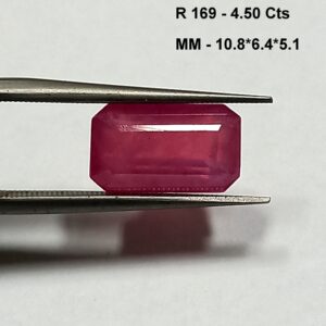 4.50 Cts Ceylon Red Ruby Gemstone Emerald Cut 10.8*6.4 MM R169