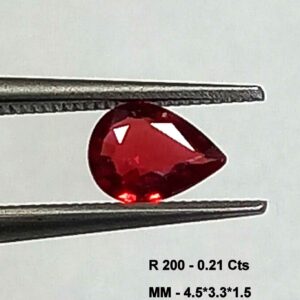 0.21 Cts Red Ruby Natural Burma Gemstone Pear Cut 4.5*3.3 MM R200