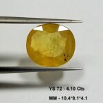 4.10 Cts Natural Yellow Sapphire Gemstone Oval Cut 10.4*9.1 MM YS72