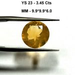 3.45 Cts Bangkok Yellow Sapphire Round Cut Gemstone 9.9*9.9 MM YS23